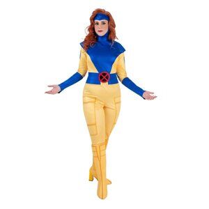 Marvel X-Men 2pc Set Jean Grey Classic Costume Set, Women's Size L -Yellow/Blue